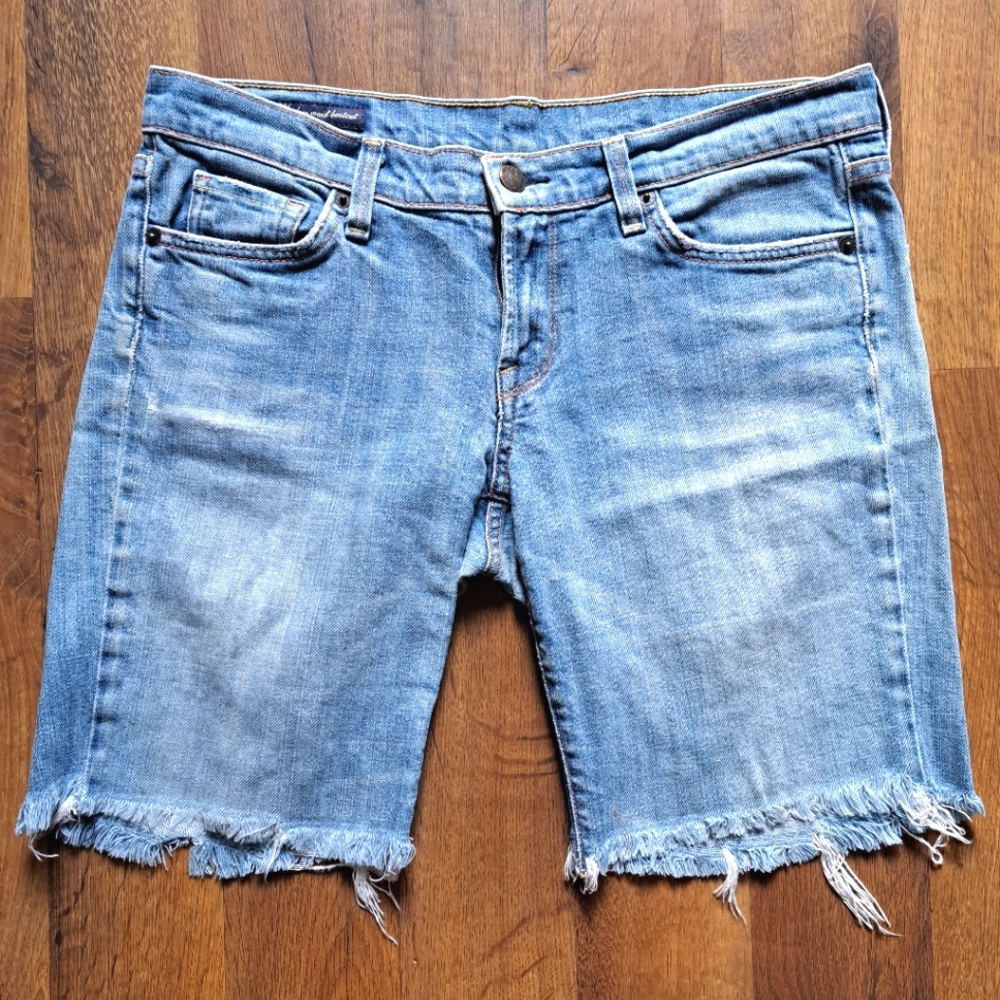 Citizens of humanity cut-off denim shorts, women 10, light blue, distressed, EUC